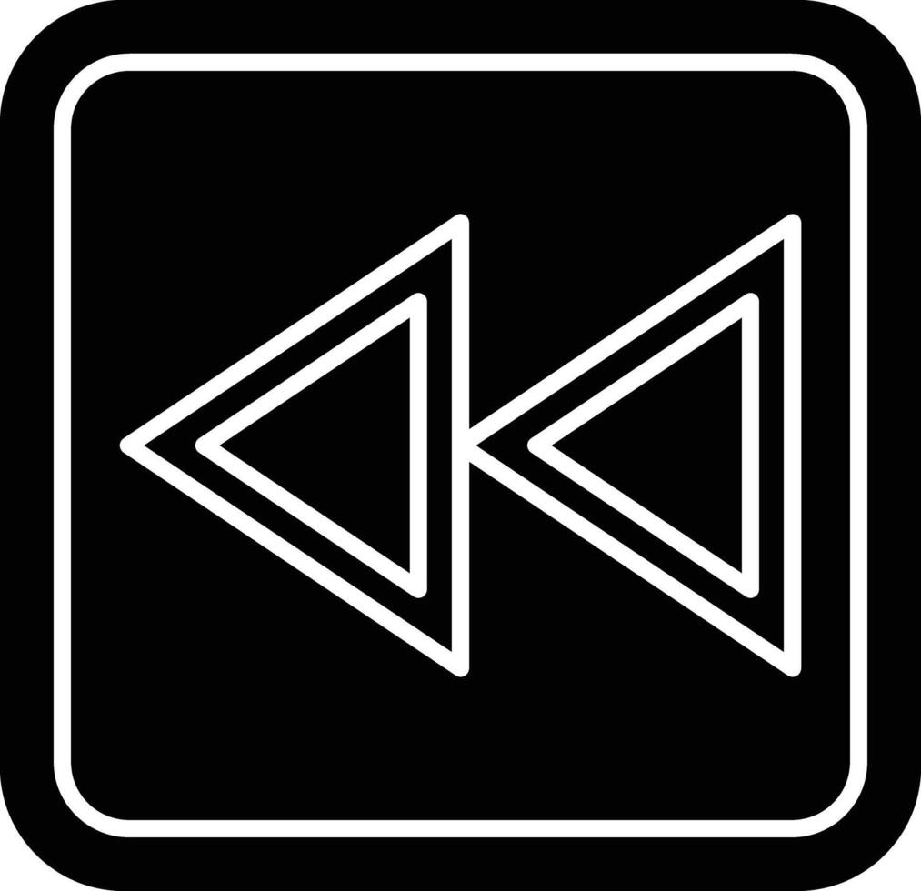Rewind Glyph Icon Design vector