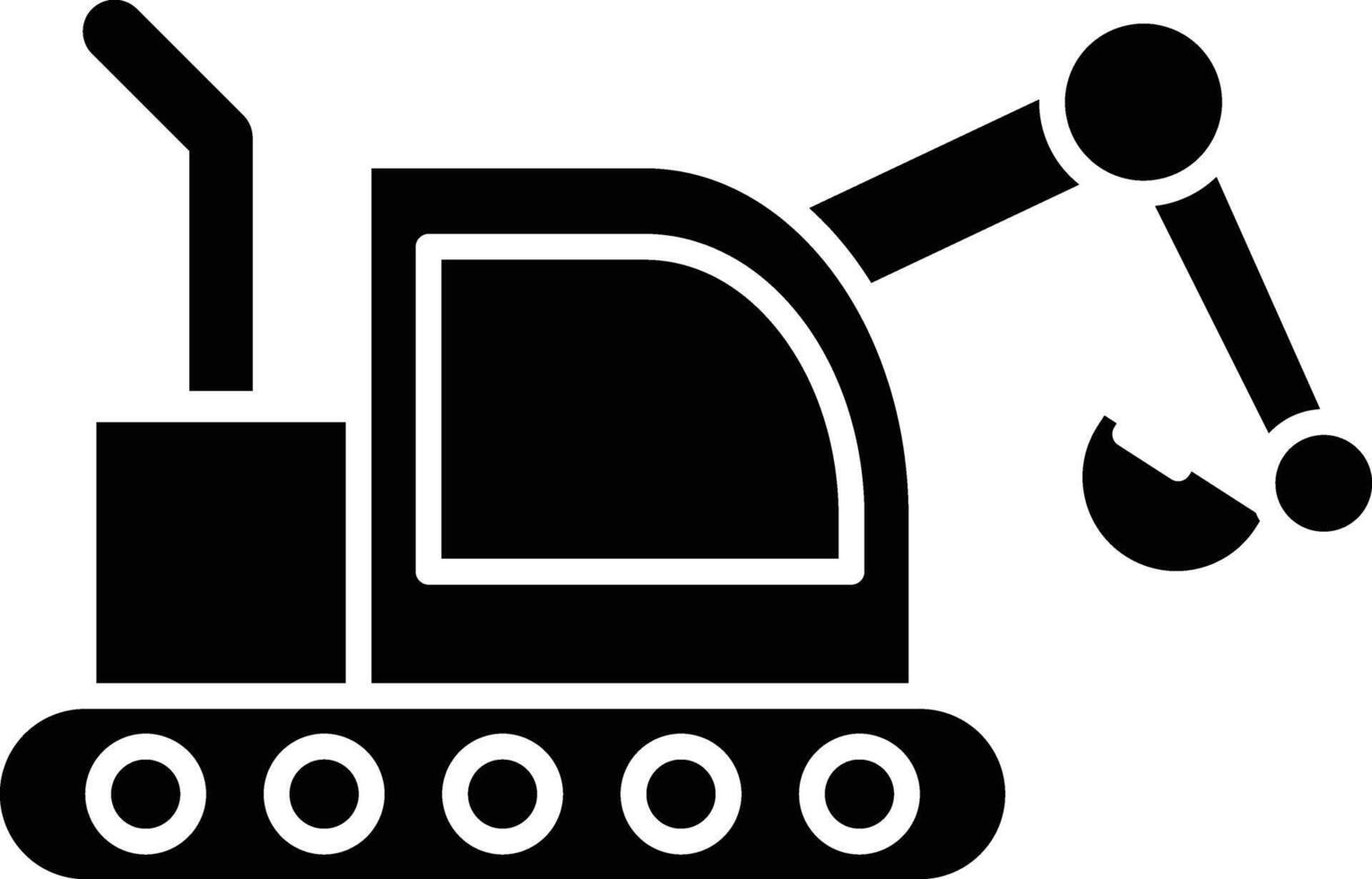 Excavator Glyph Icon Design vector