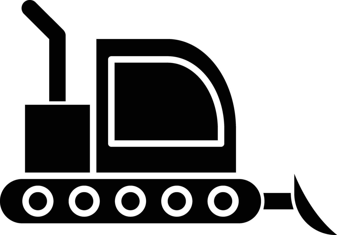 Bulldozer Glyph Icon Design vector