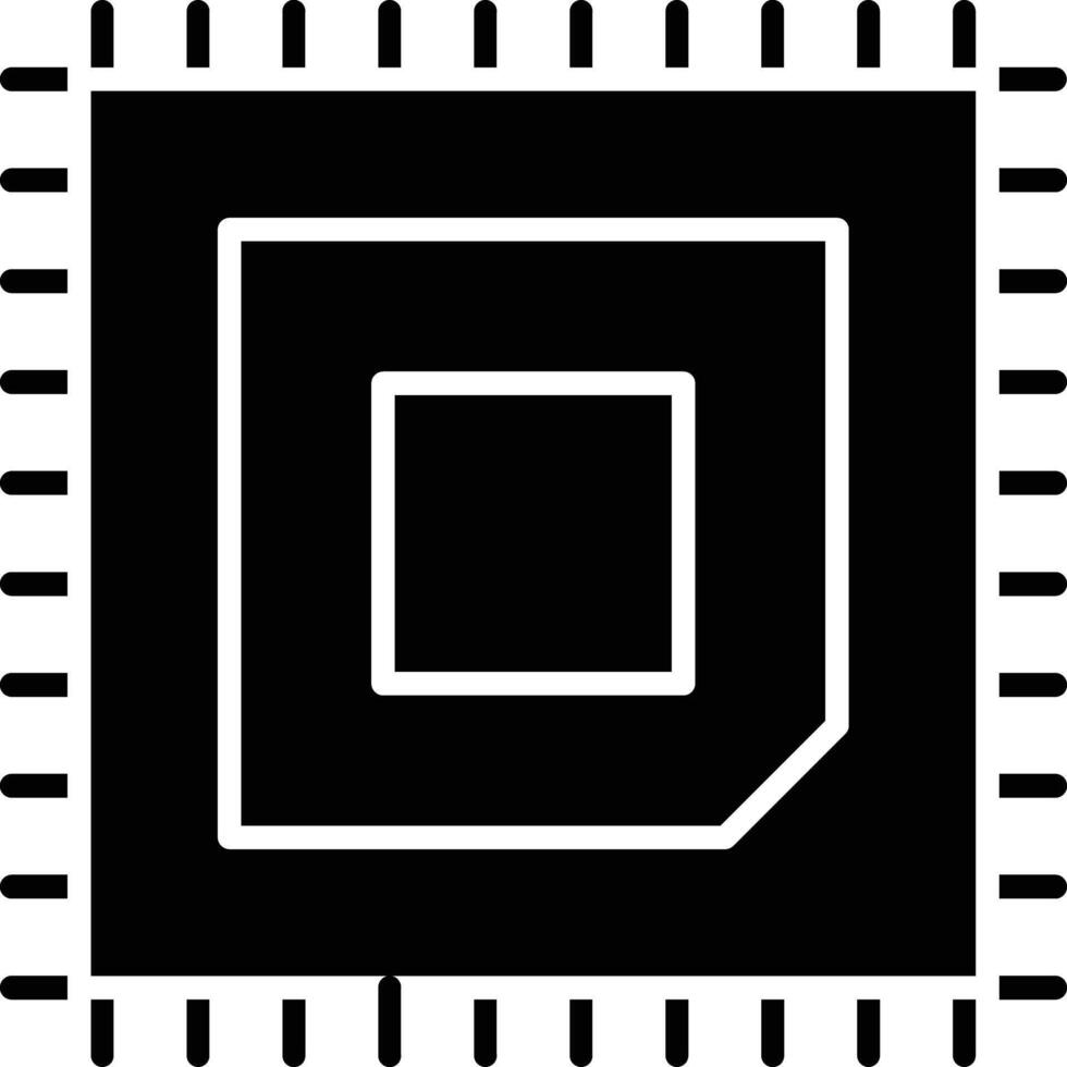 Computer Chip Glyph Icon Design vector