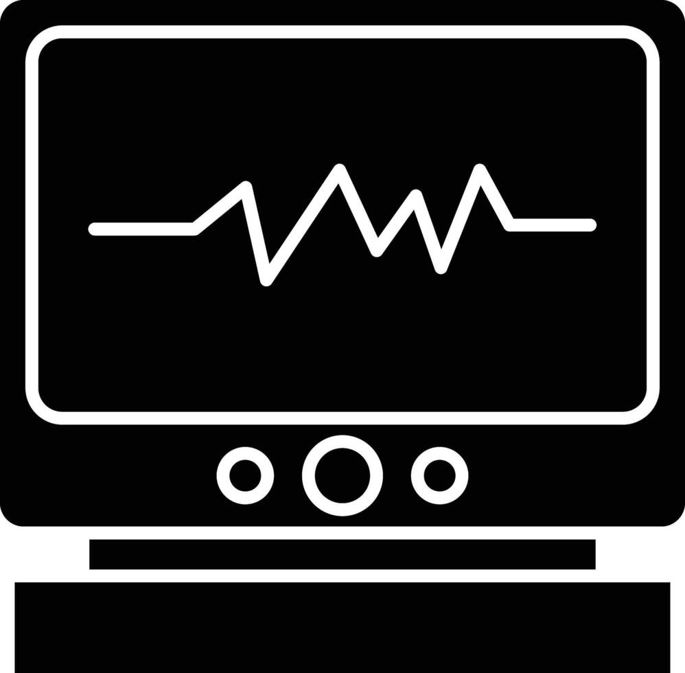 Heart Monitoring Glyph Icon Design vector