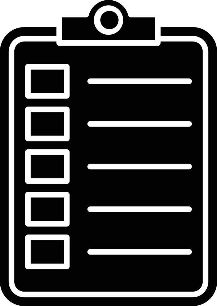 Checklist Glyph Icon Design vector