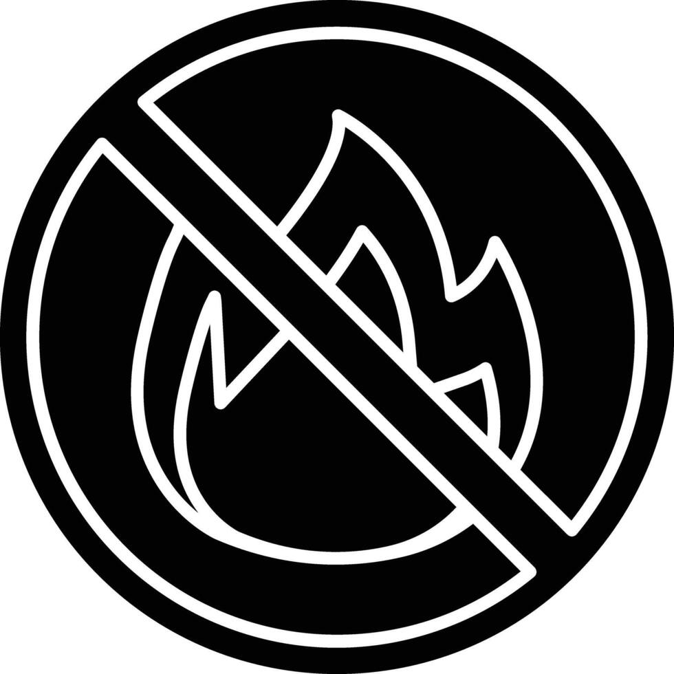 No Fire Glyph Icon Design vector