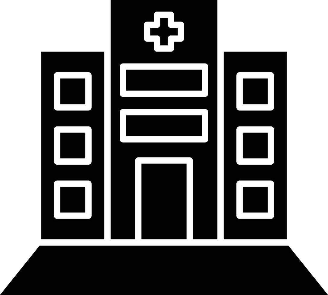 Hospital Glyph Icon Design vector