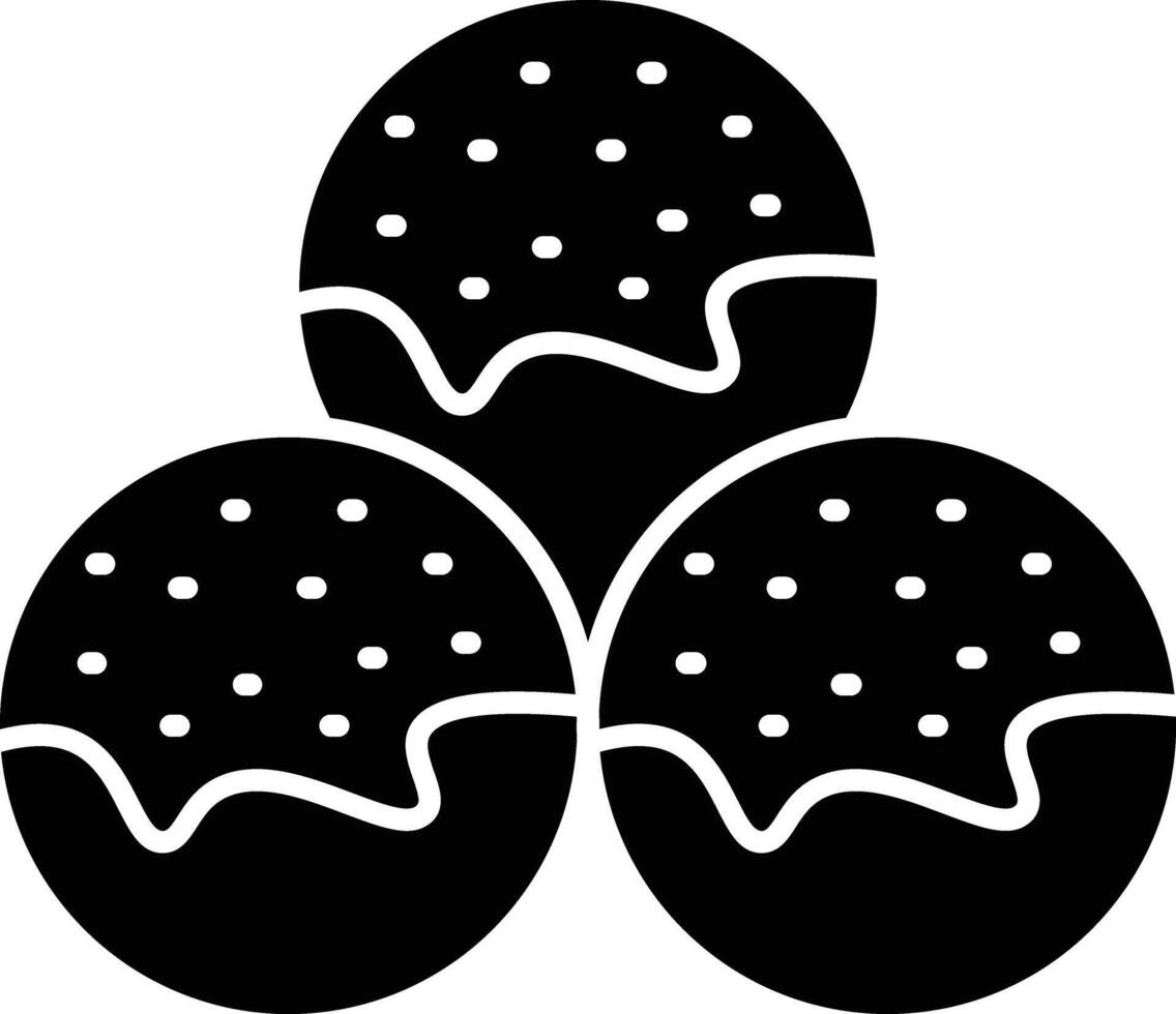 Takoyaki Glyph Icon Design vector