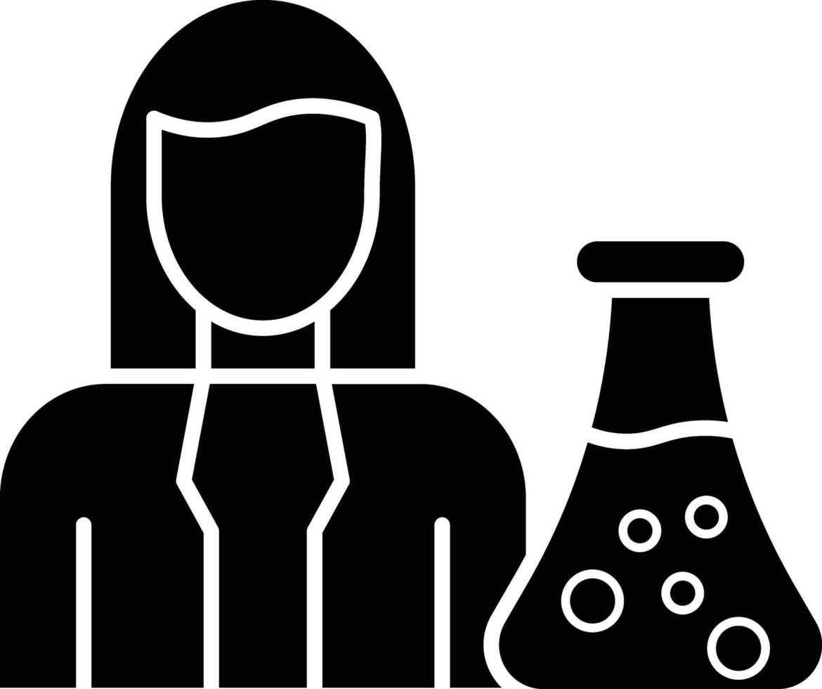 Chemist Glyph Icon Design vector