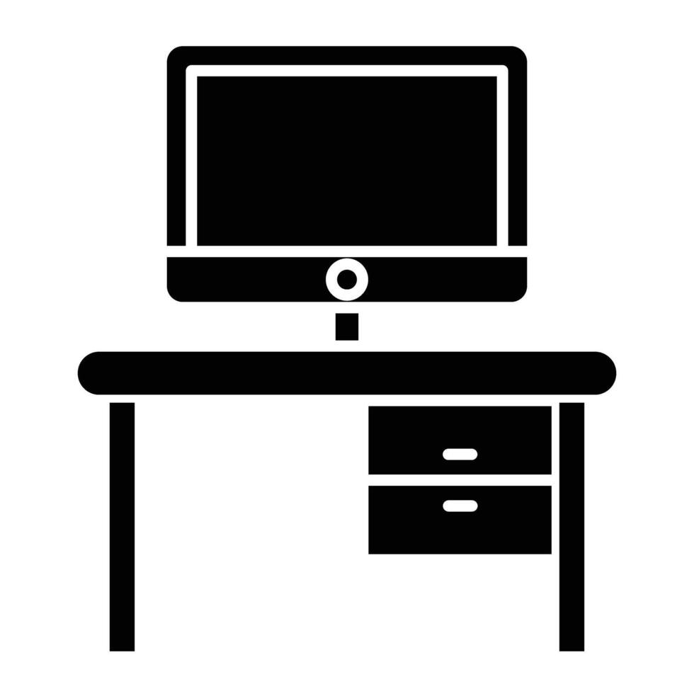 Desk Glyph Icon Design vector