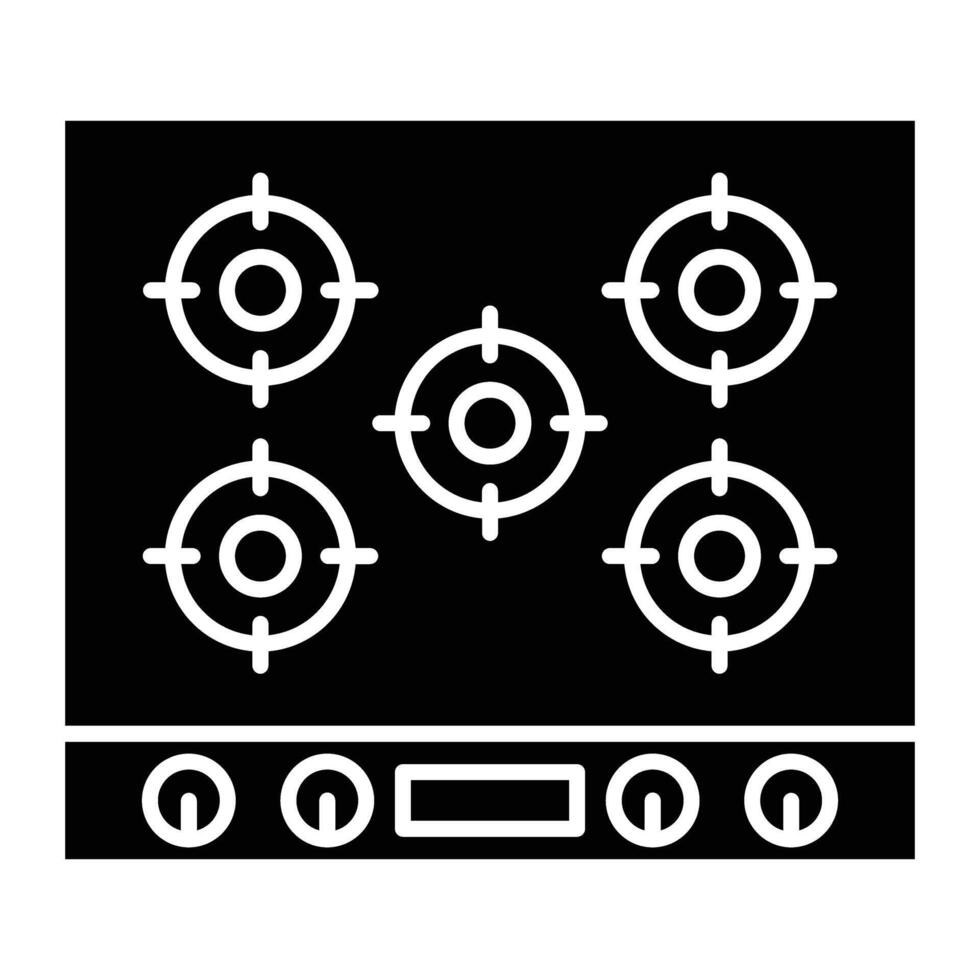 Stove Glyph Icon Design vector