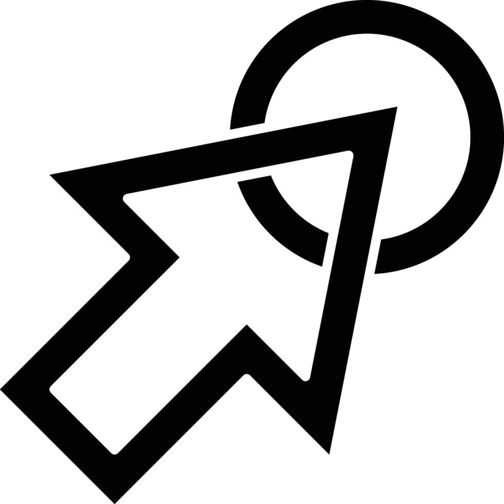 Mouse Cursor Glyph Icon Design vector