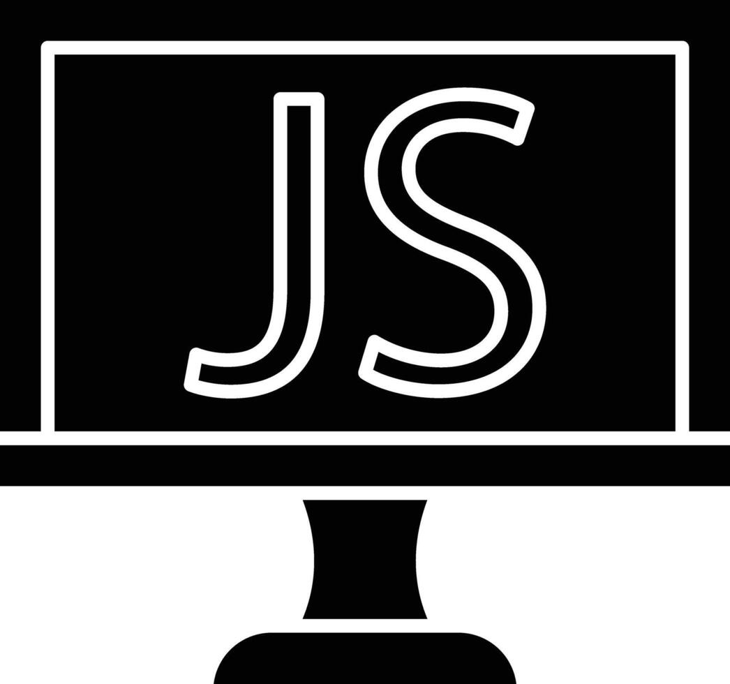 Javascript Glyph Icon Design vector