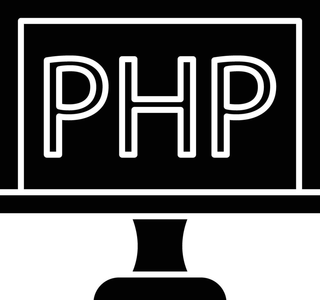 Php Glyph Icon Design vector