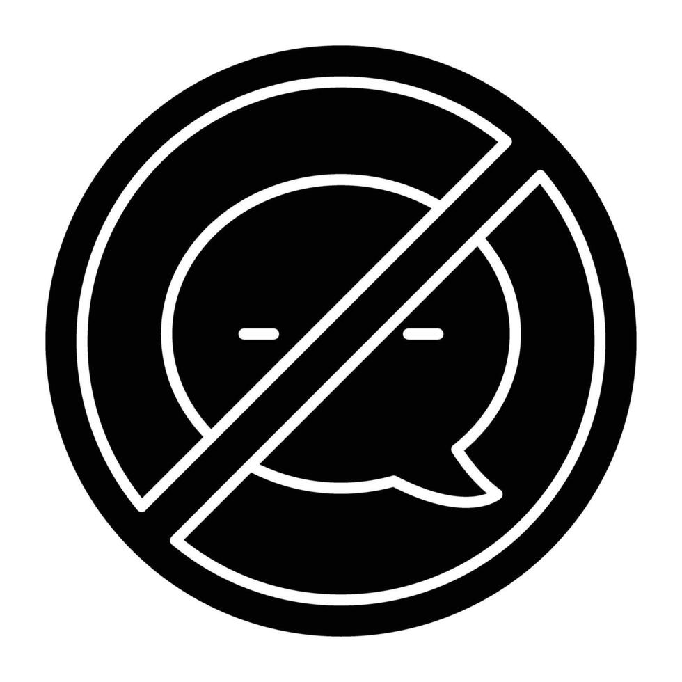 No Message Line Icon vector