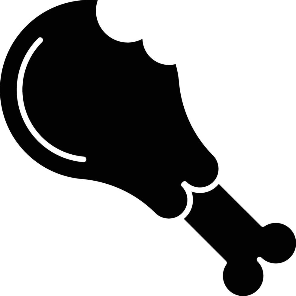 Chicken Leg Glyph Icon Design vector