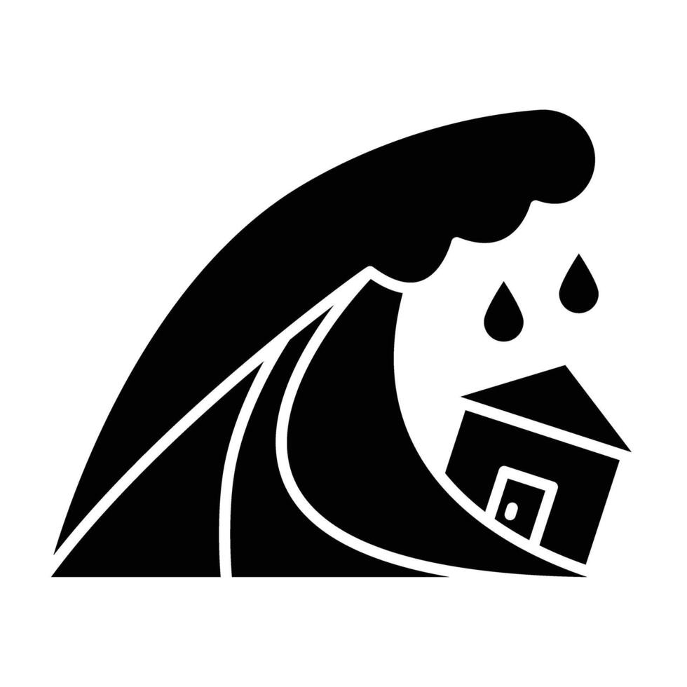 Tsunami Line Icon vector
