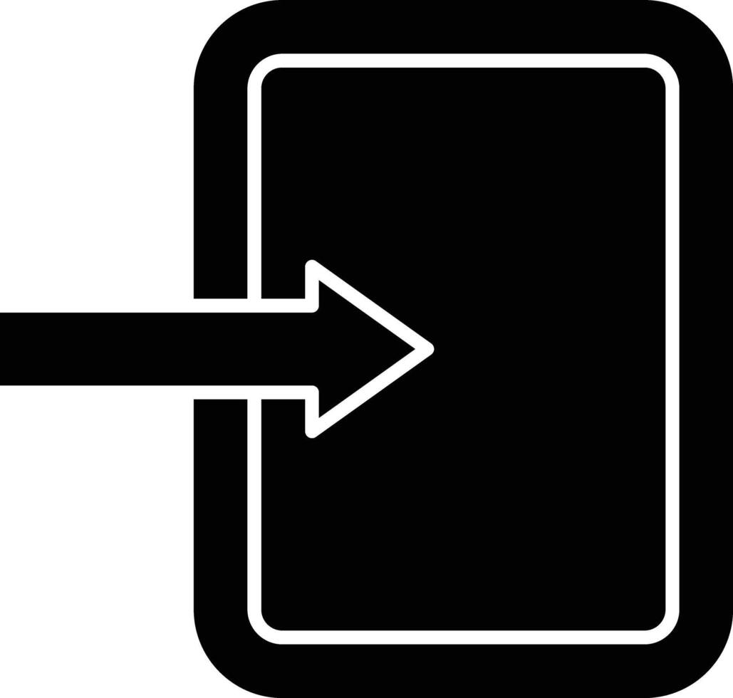 Log In Glyph Icon Design vector