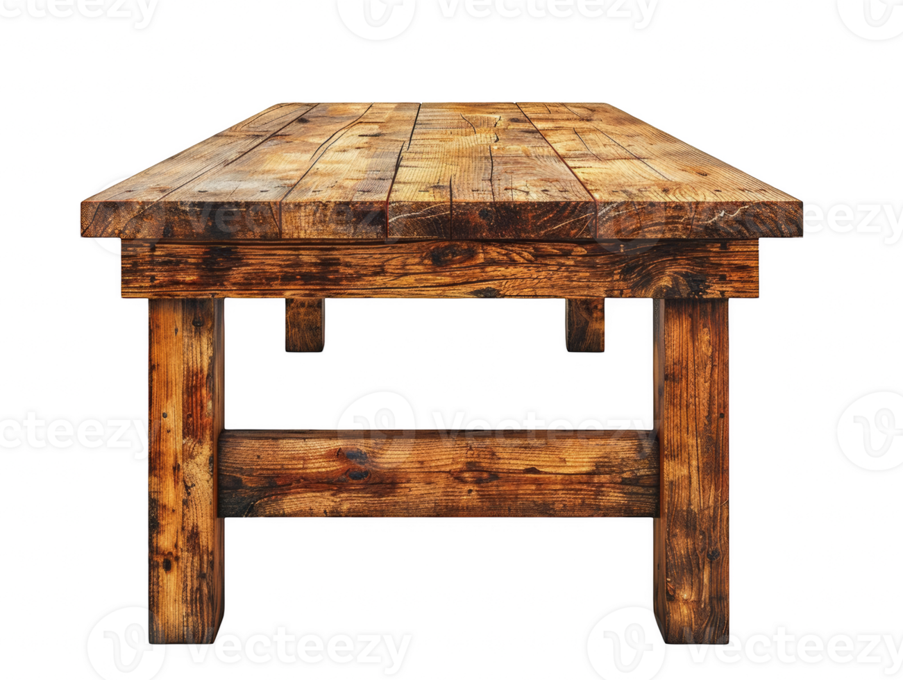 Wooden table on transparent background png