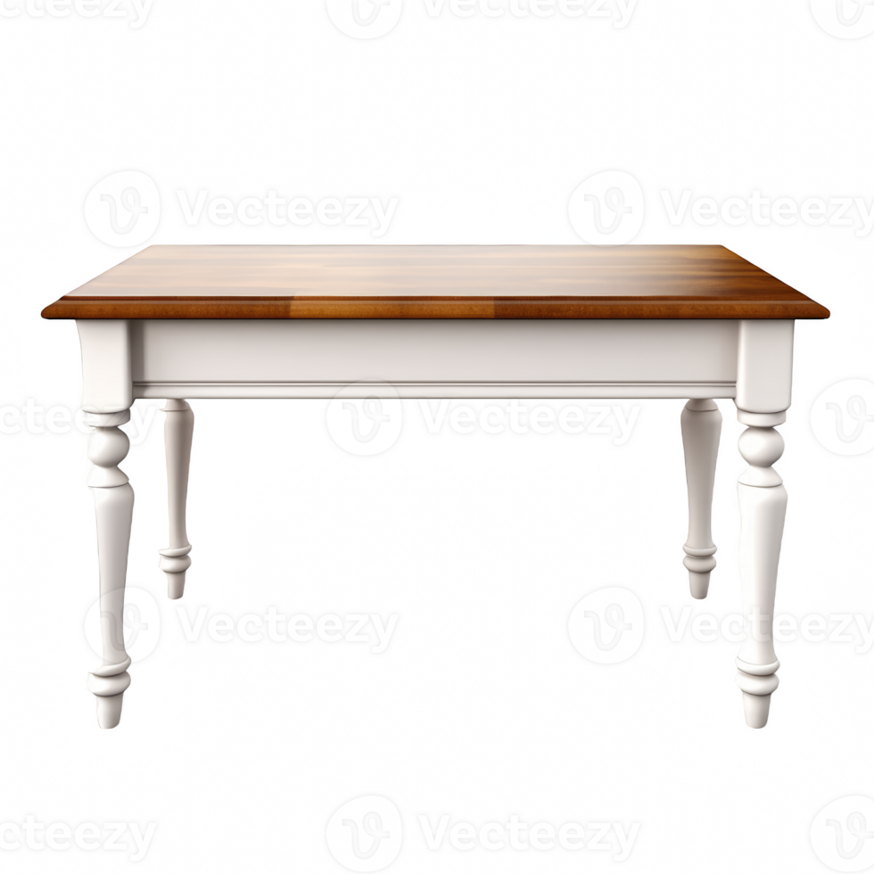 Antique wooden table on transparent background png