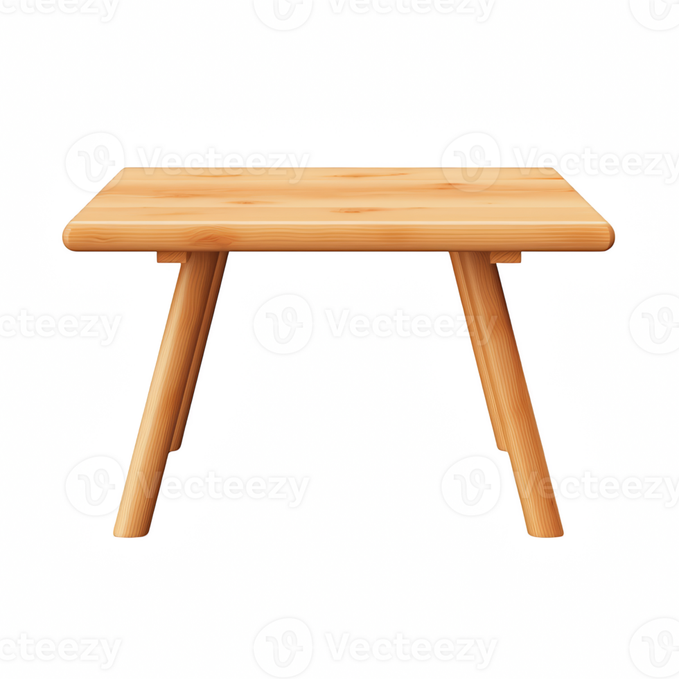 Wooden table on transparent background png