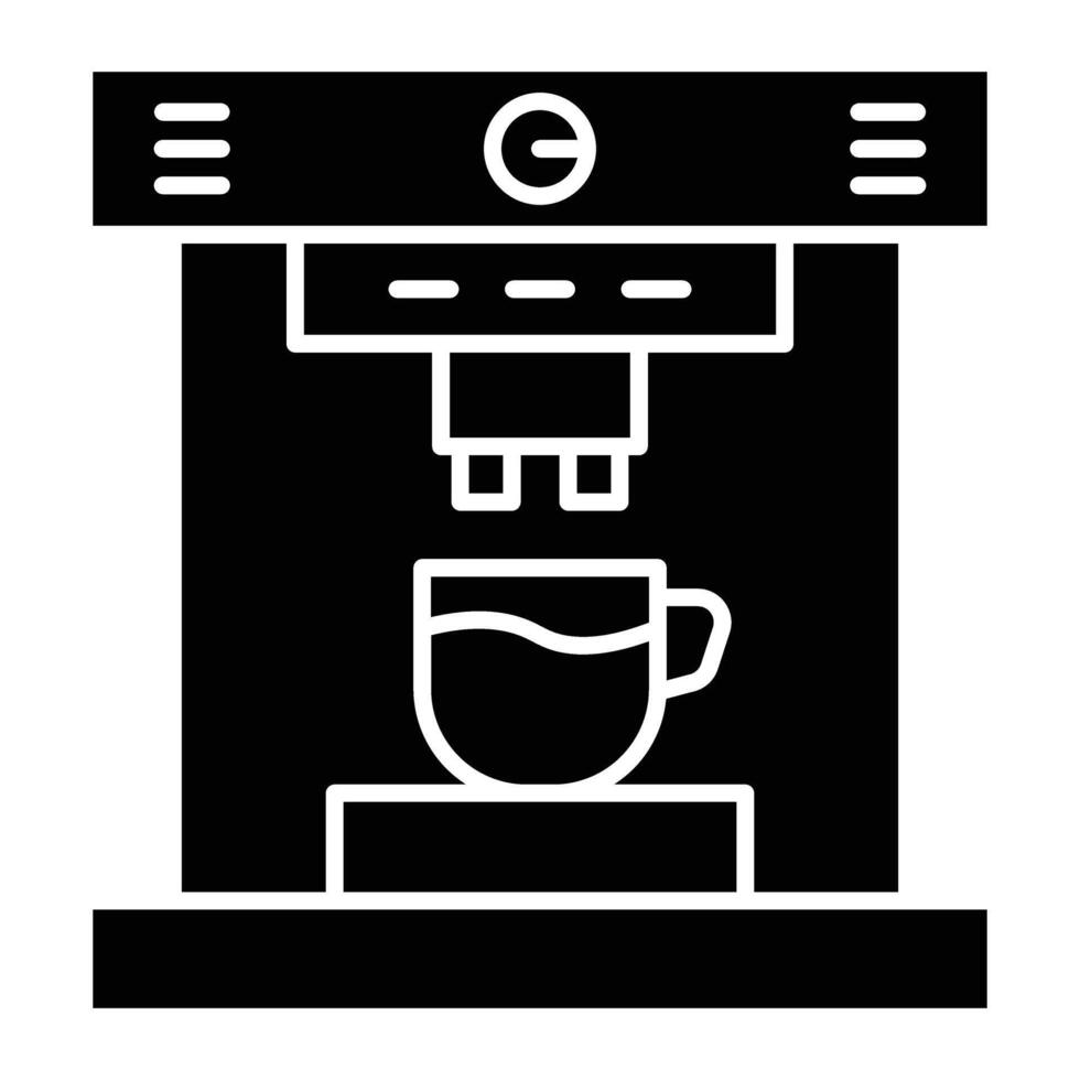 Coffee Machine Glyph Icon Design vector