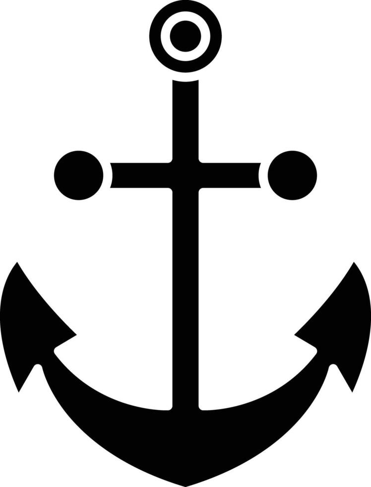 Anchor Glyph Icon Design vector