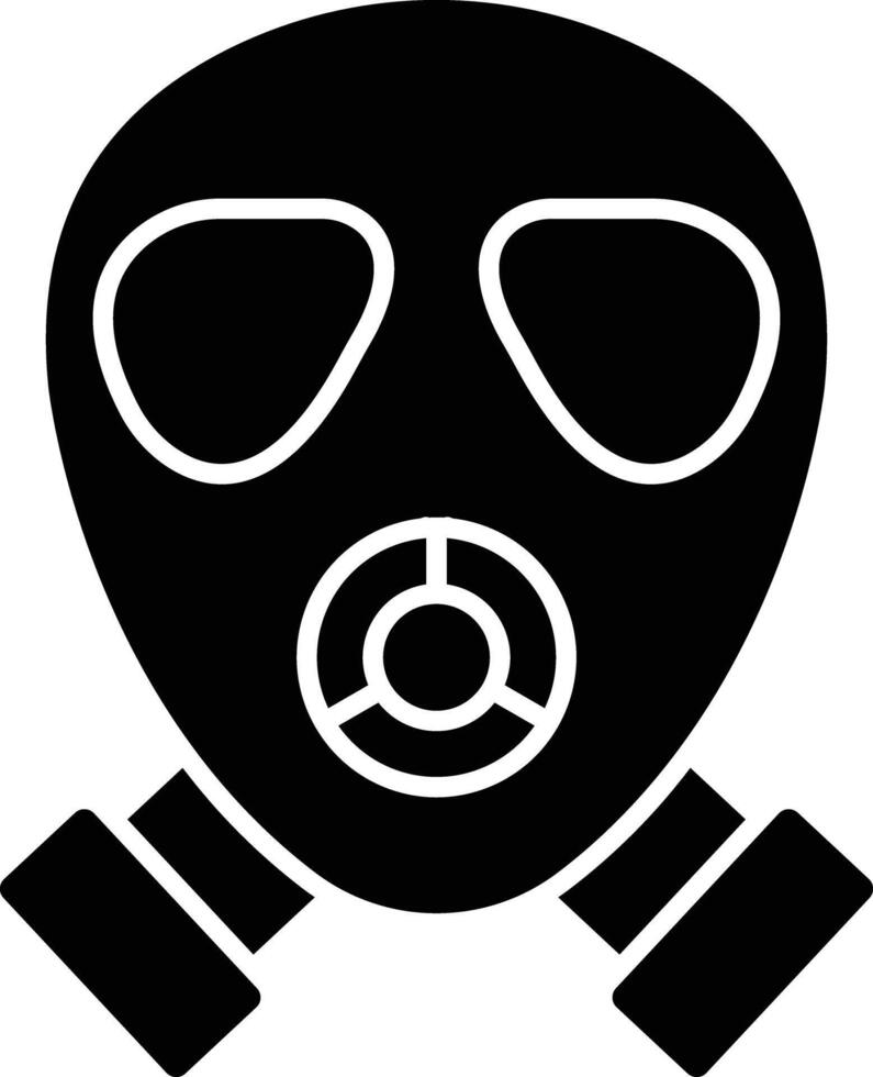 Gas Mask Glyph Icon Design vector