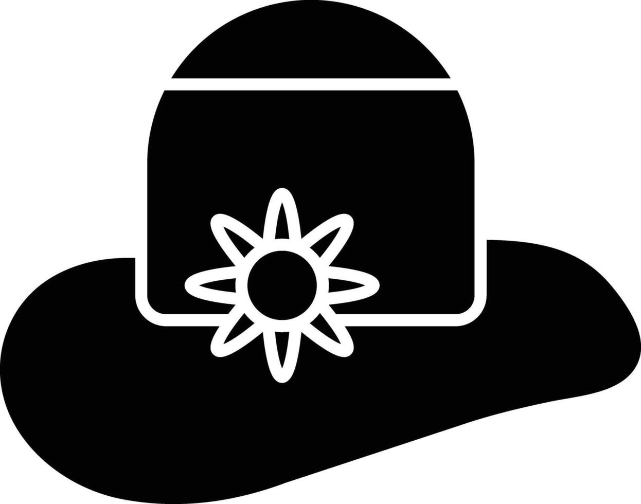 Ladies Hat Glyph Icon Design vector