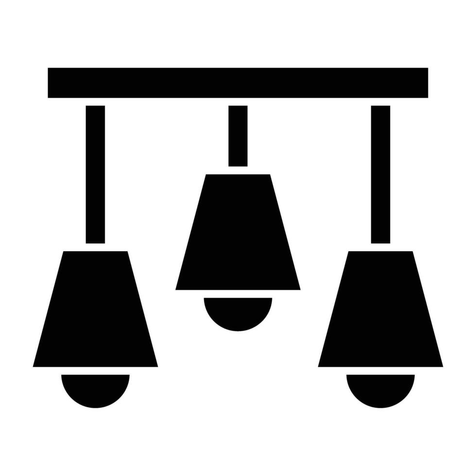 Chandelier Glyph Icon Design vector