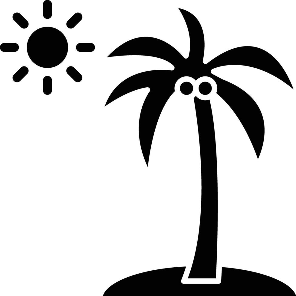 Coconut Tree Glyph Icon Design vector