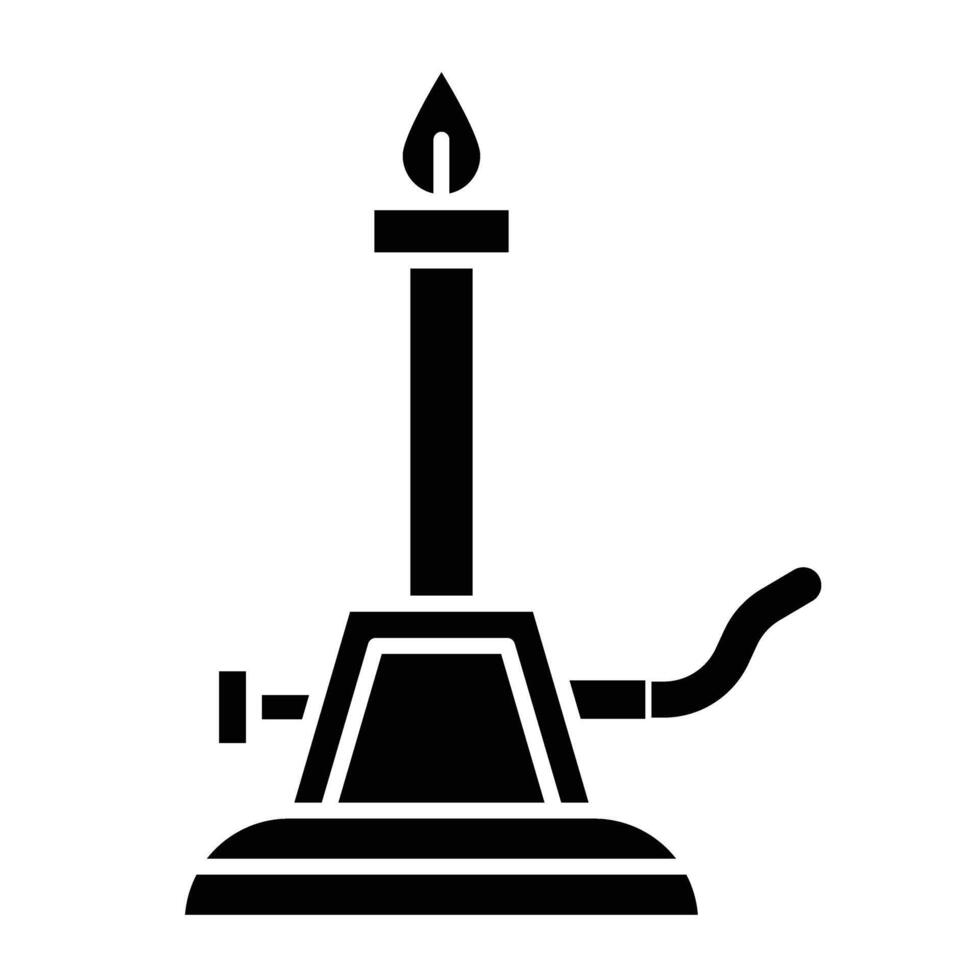 Bunsen Burner Glyph Icon Design vector
