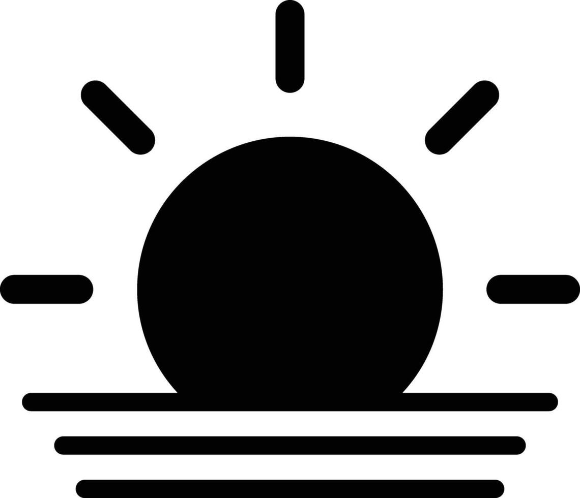 Sunset Glyph Icon Design vector