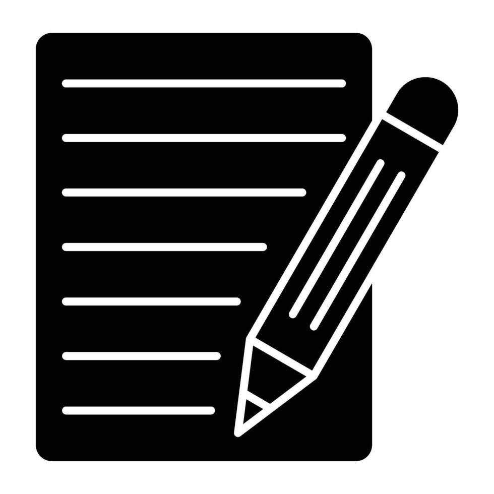 Notepad Glyph Icon Design vector