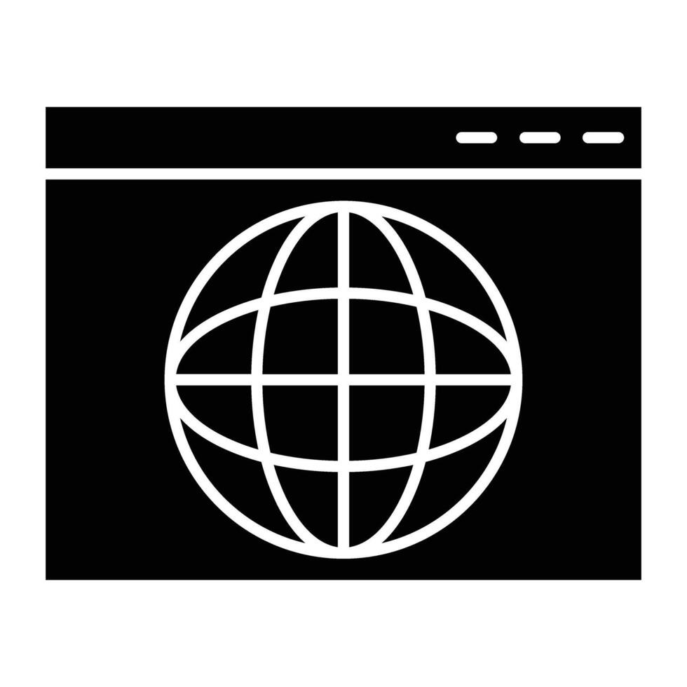 Web Browser Glyph Icon Design vector