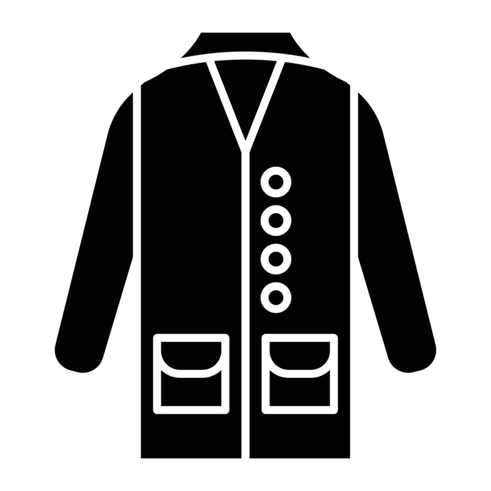 Lab Coat Glyph Icon Design vector