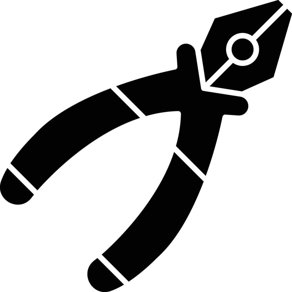 Pliers Glyph Icon Design vector