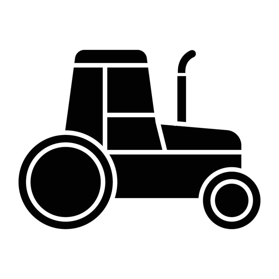 Tractor Glyph Icon Design vector
