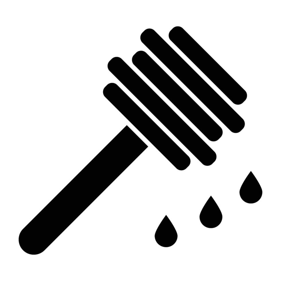 Honey Dipper Glyph Icon Design vector