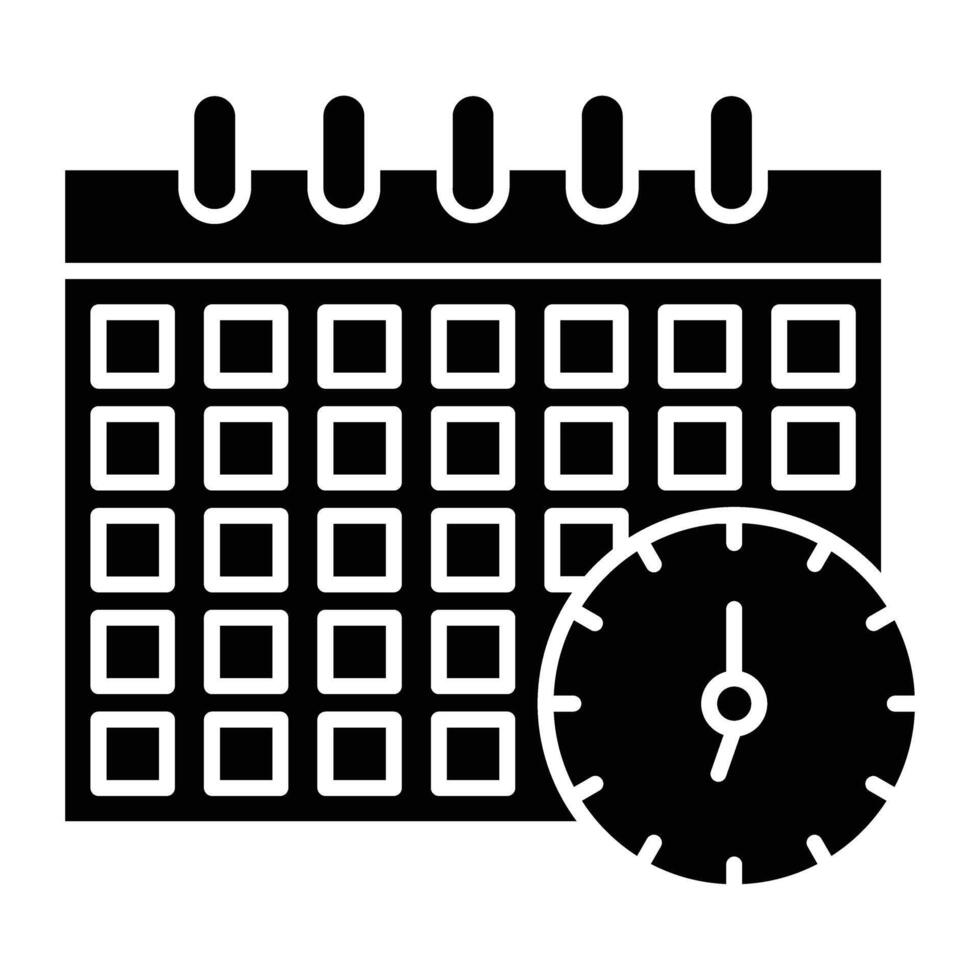 Calendar Glyph Icon Design vector