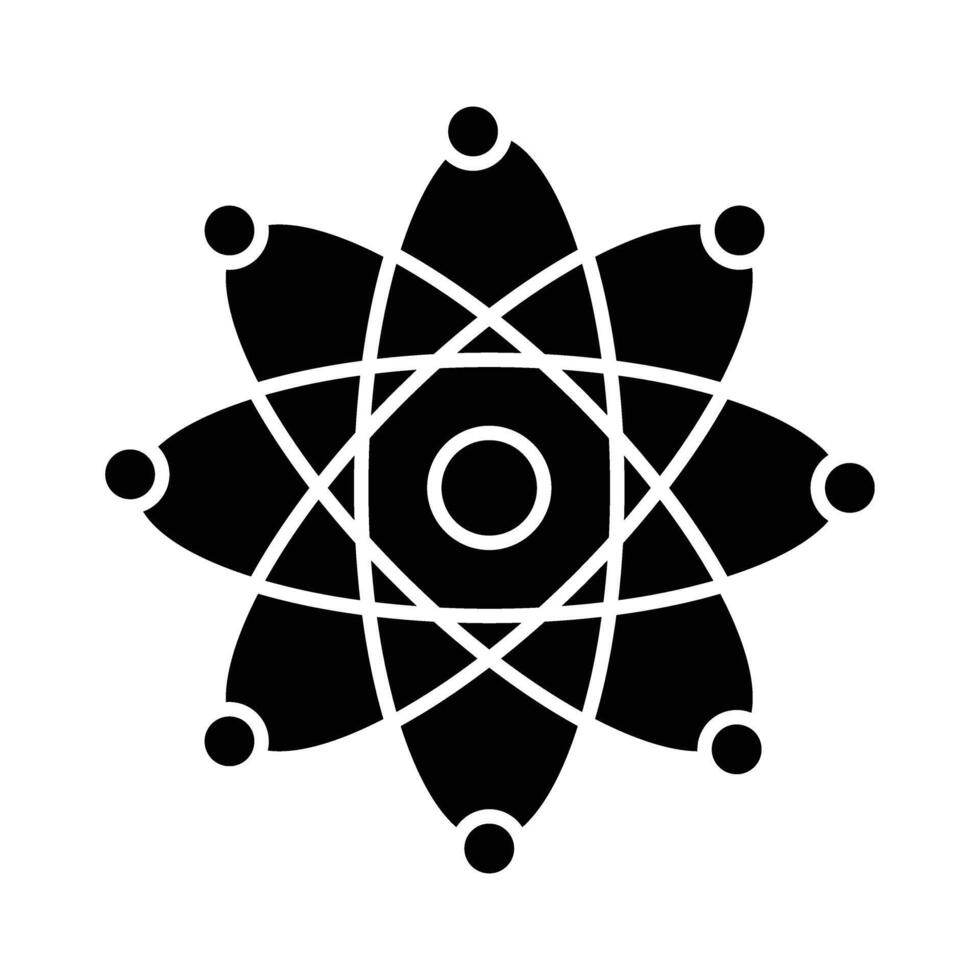Atom Glyph Icon Design vector