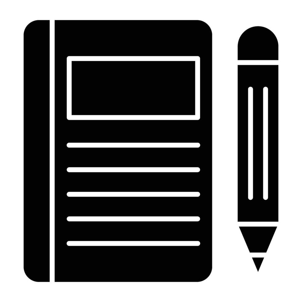 Notebook Glyph Icon Design vector