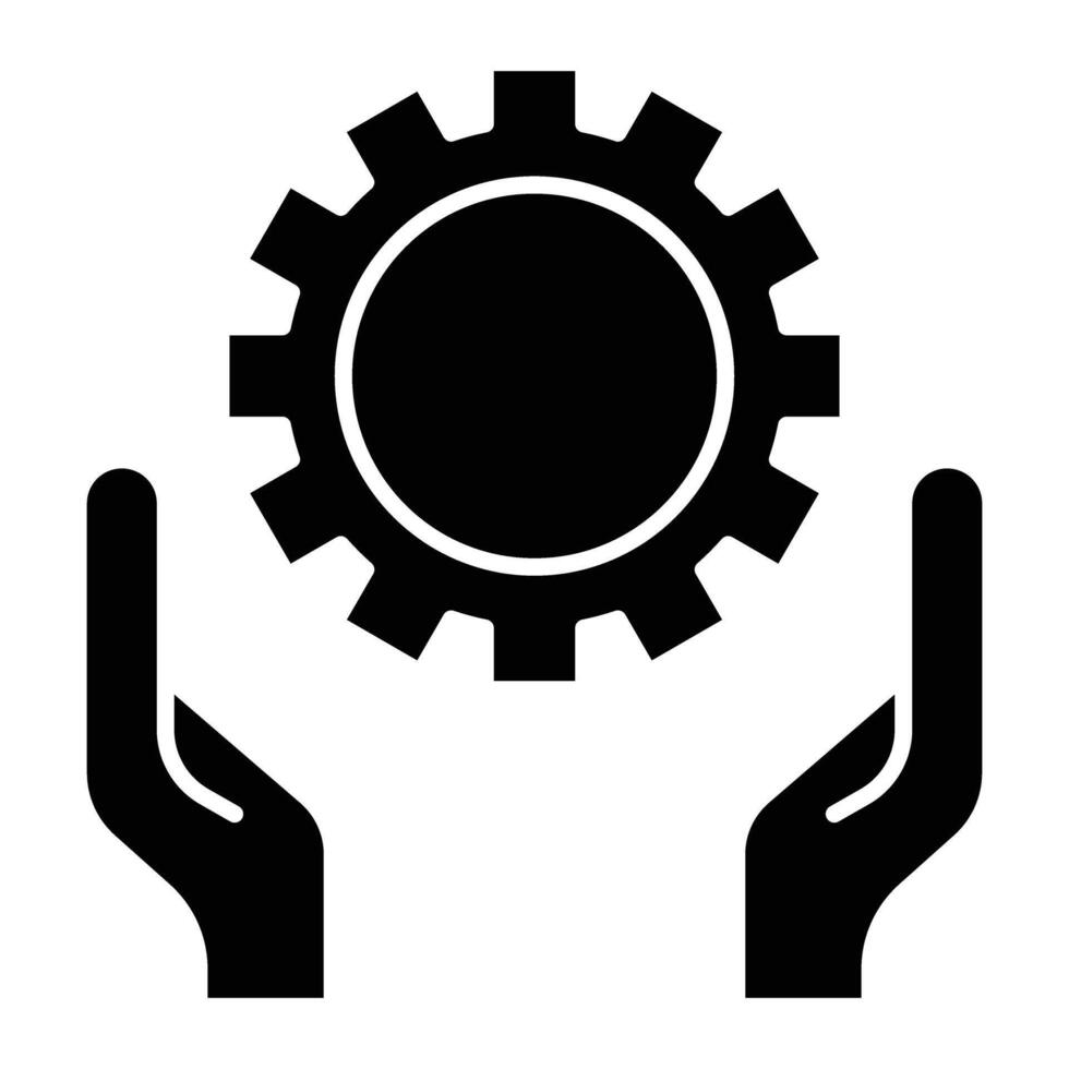 Tech Support Glyph Icon Design vector