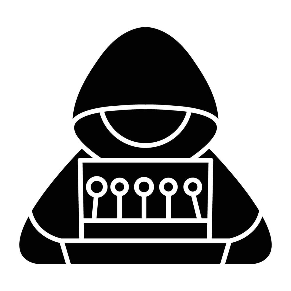 Cyber Attack Glyph Icon Design vector