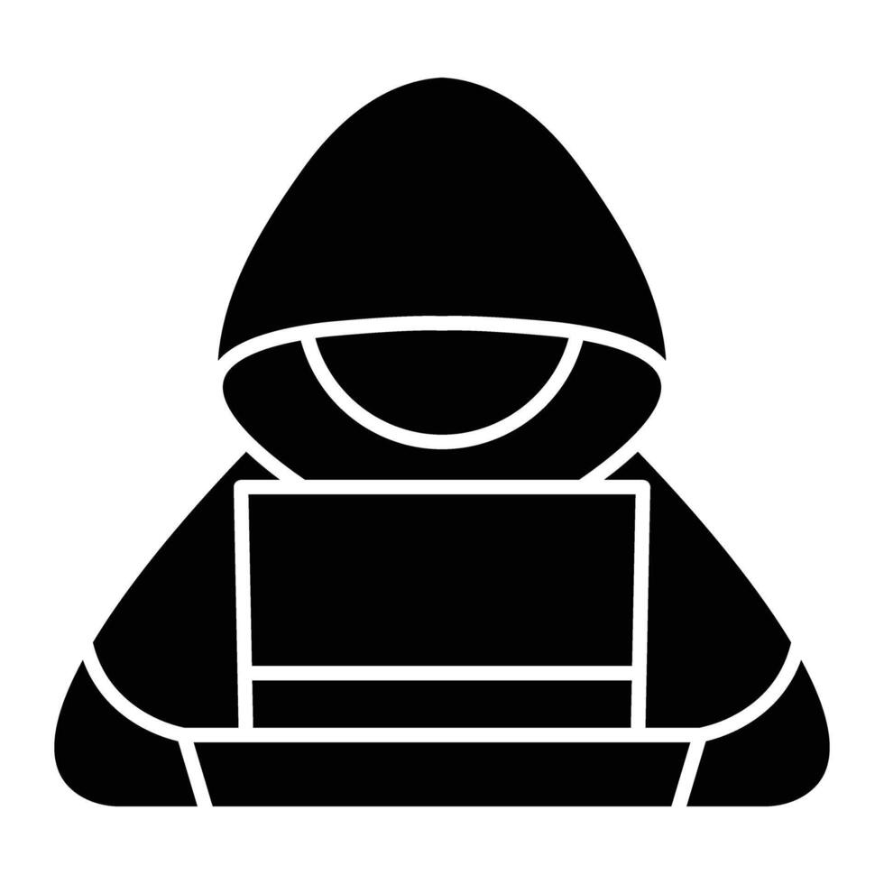 Hacking Glyph Icon Design vector