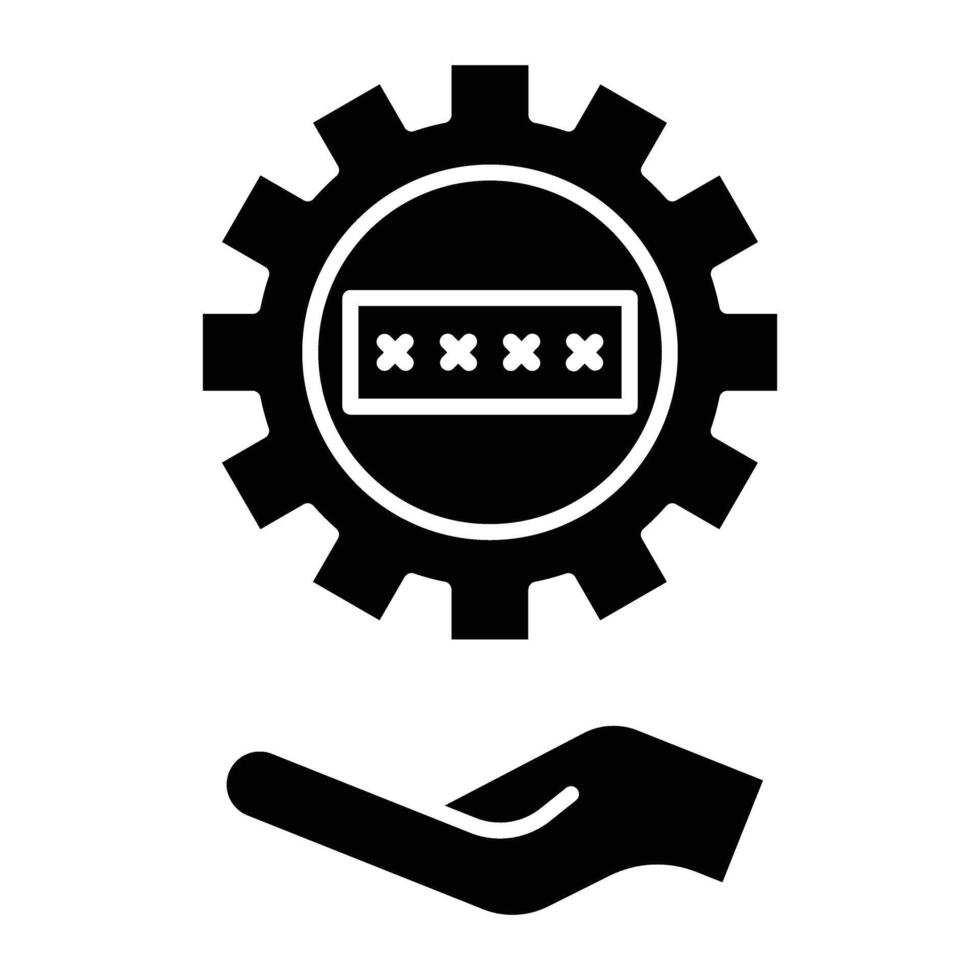 Password Glyph Icon Design vector