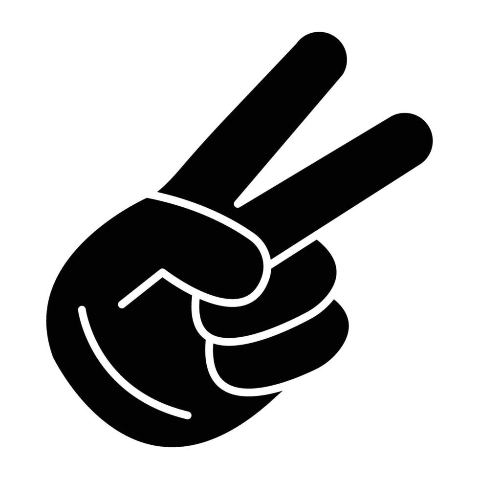 Victory Glyph Icon Design vector
