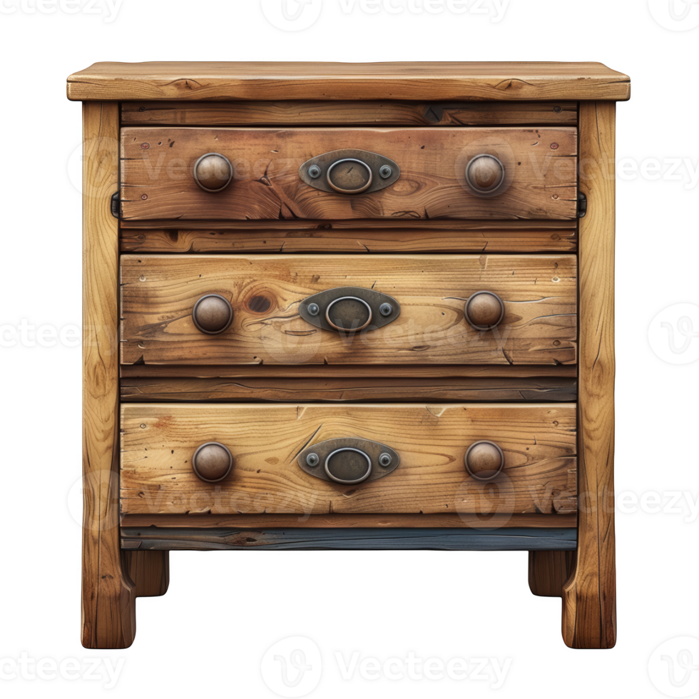 Wooden nightstand, Wooden desk and drawer on transparent background png