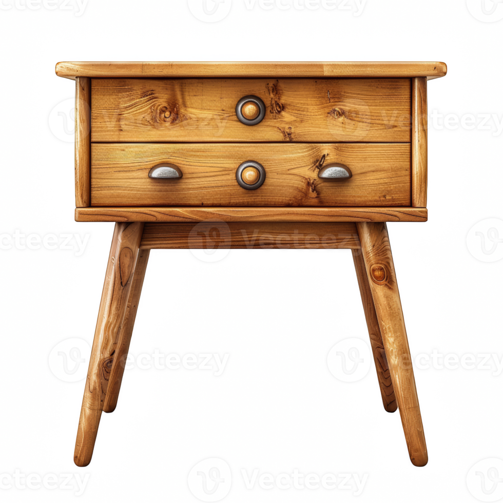 Wooden nightstand, Wooden desk and drawer on transparent background png