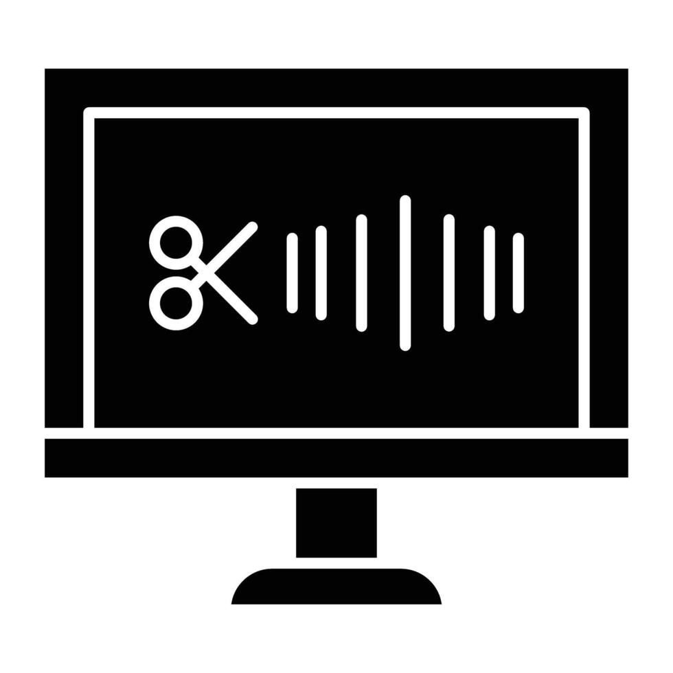 Audio Editing Glyph Icon Design vector