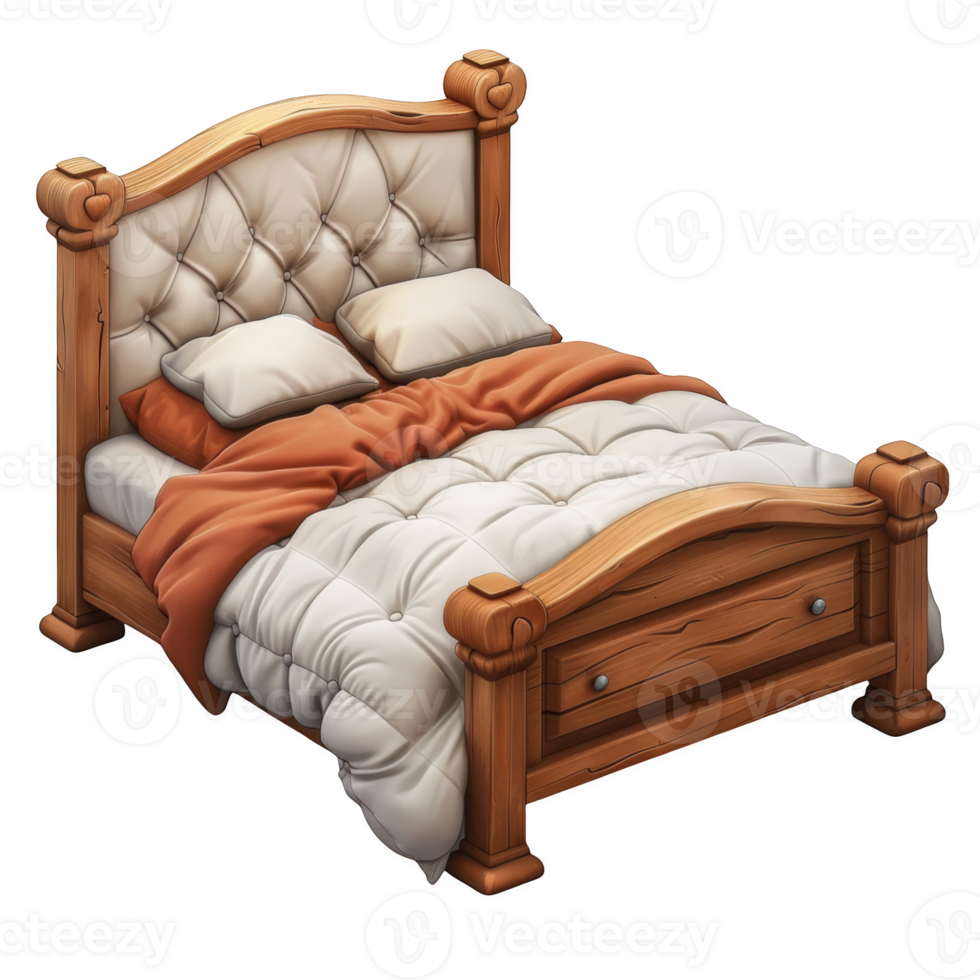 Luxury comfort double bed 46379966 PNG