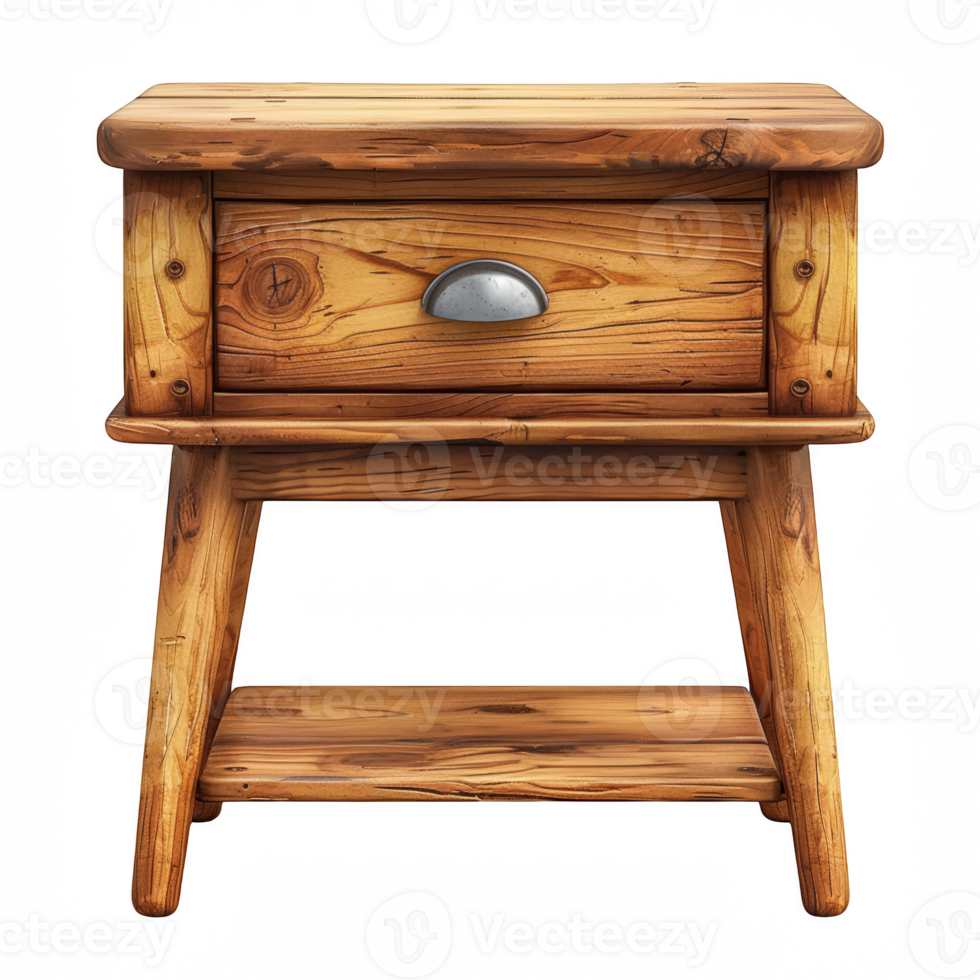 Wooden nightstand, Wooden desk and drawer on transparent background png