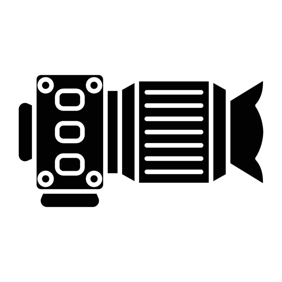 Dslr Camera Glyph Icon Design vector